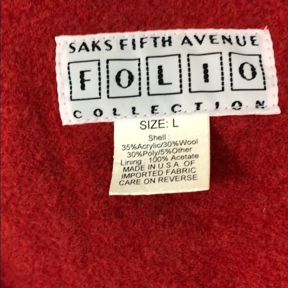 Saks Fifth Avenue Wool Blend Double Breasted Jacket - Picture 7 of 7